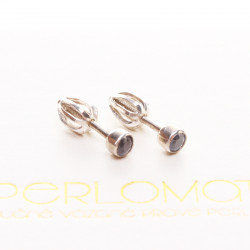 KP004_02_Stříbrné náušnice safíry 3 mm Rh Ag 925