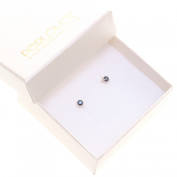 KP004_03_Stříbrné náušnice safíry 3 mm Rh Ag 925