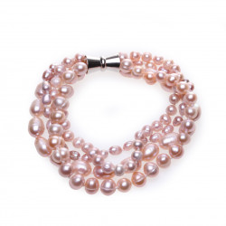 růžový perlový náramek